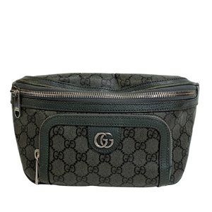 GUCCI 733868 GG Marmont Body Bag/Waist Pouch Gray Men's